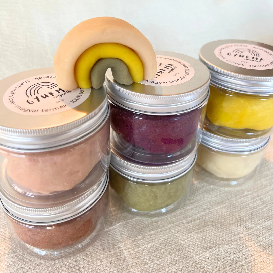 6 színű természetes gyurma csomag 🎨✨ [HÚSVÉTI AJÁNLAT] 🐰🌷🎁